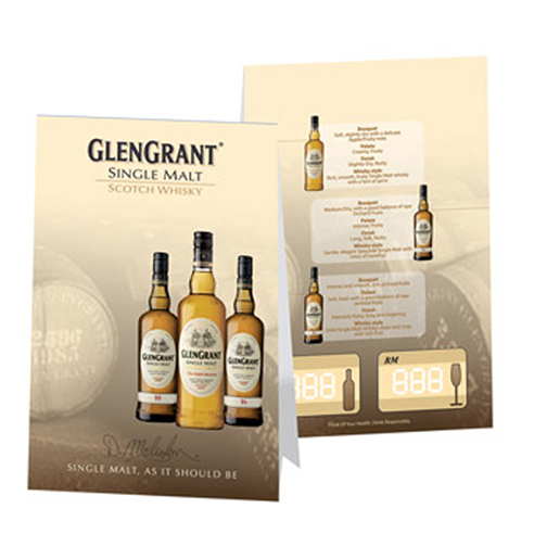 Glen Grant Table Tent Cards